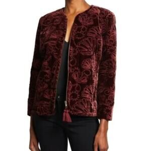Johnny Was Cooper Quilted Velvet Jacket XXL